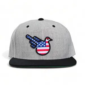 The Freedom American Flag Flat Bill Snapback Hat Adjustable Black and White Cap MAGA Trump Hat with USA Flag