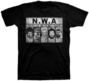 Narcos With Attitude T-shirt, Black Print T-Shirt, Women and Men Tee Casual Classic, Gift For Men & Women