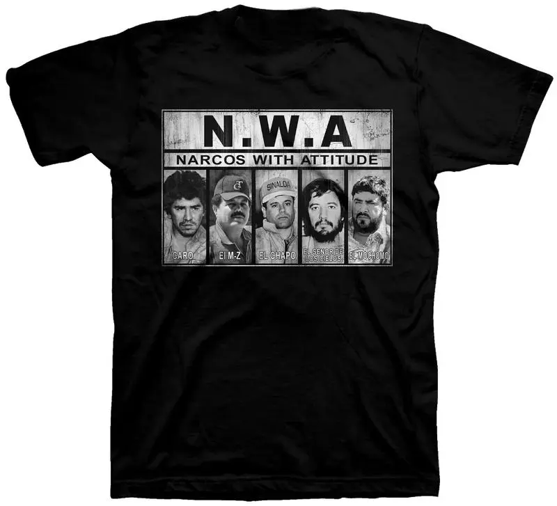 Narcos With Attitude T-shirt, Black Print T-Shirt, Women and Men Tee Casual Classic, Gift For Men & Women