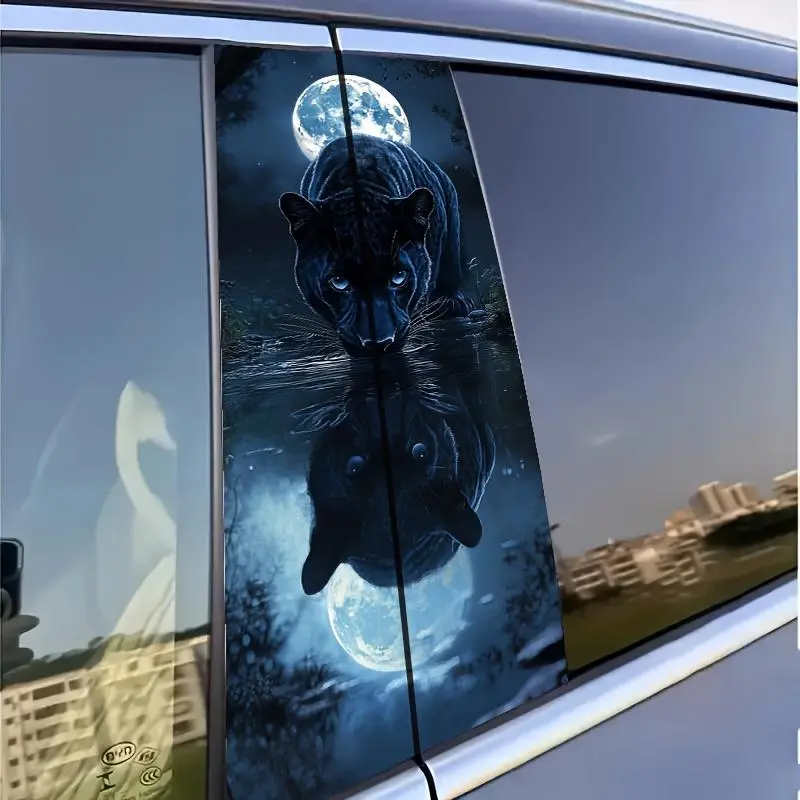 Creative Car Sticker, Full Moon Reflective Sticker, Personalized B Pillar Protective Film, Self-adhesive Waterproof Scratch-proof Car Decal, Halloween, Sticker For Cars, Waterproof Decals, Automotive Decals, Decals For Vehicles