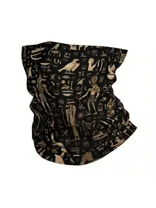 Ancient Egyptian Gods And Hieroglyphs Hieroglyphics Pattern Thin Fashion Scarf Turban Neck Scarf Face Cover Headband