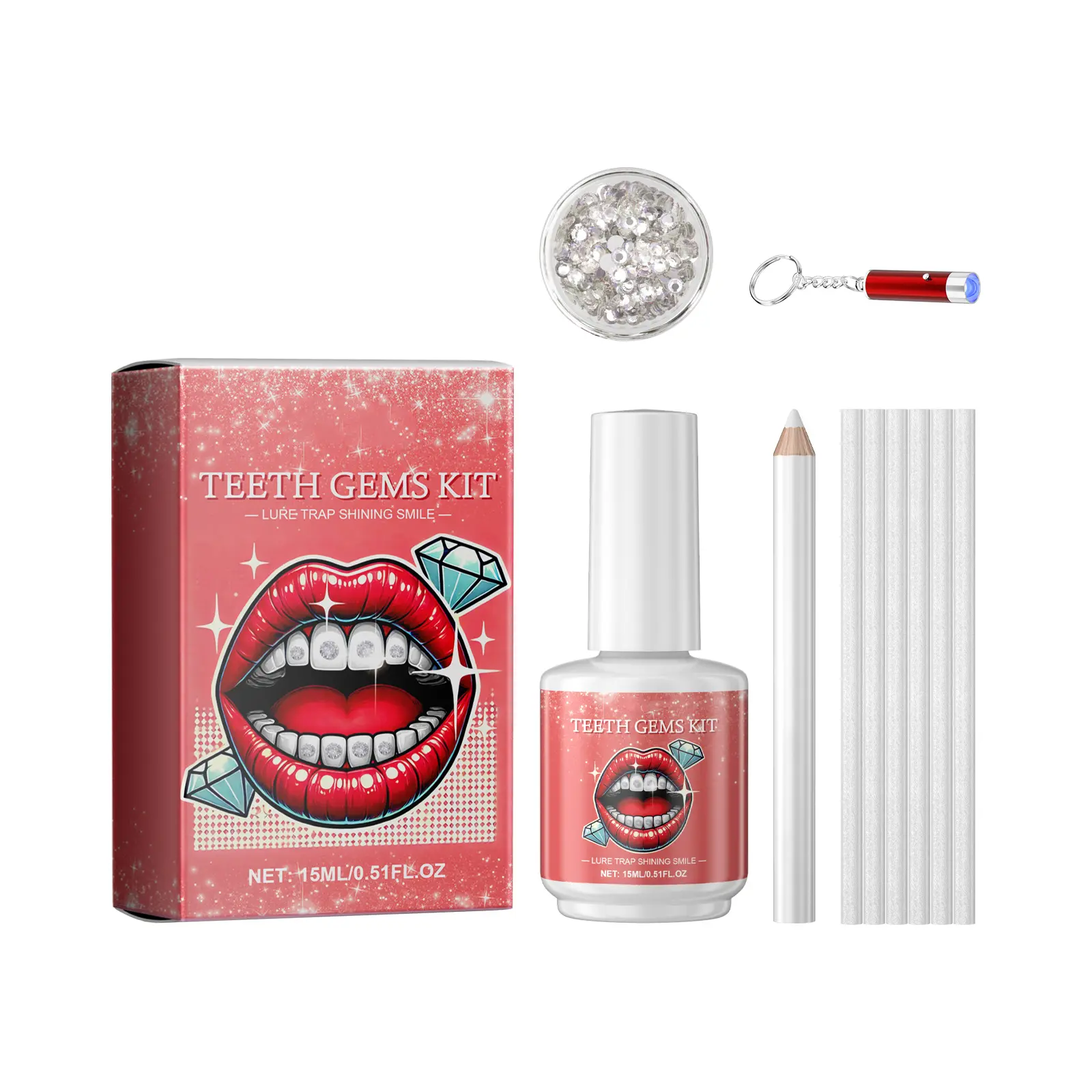 Sparkling tooth gem decoration kit, a unique oral accessory to create a distinctive stylish smile