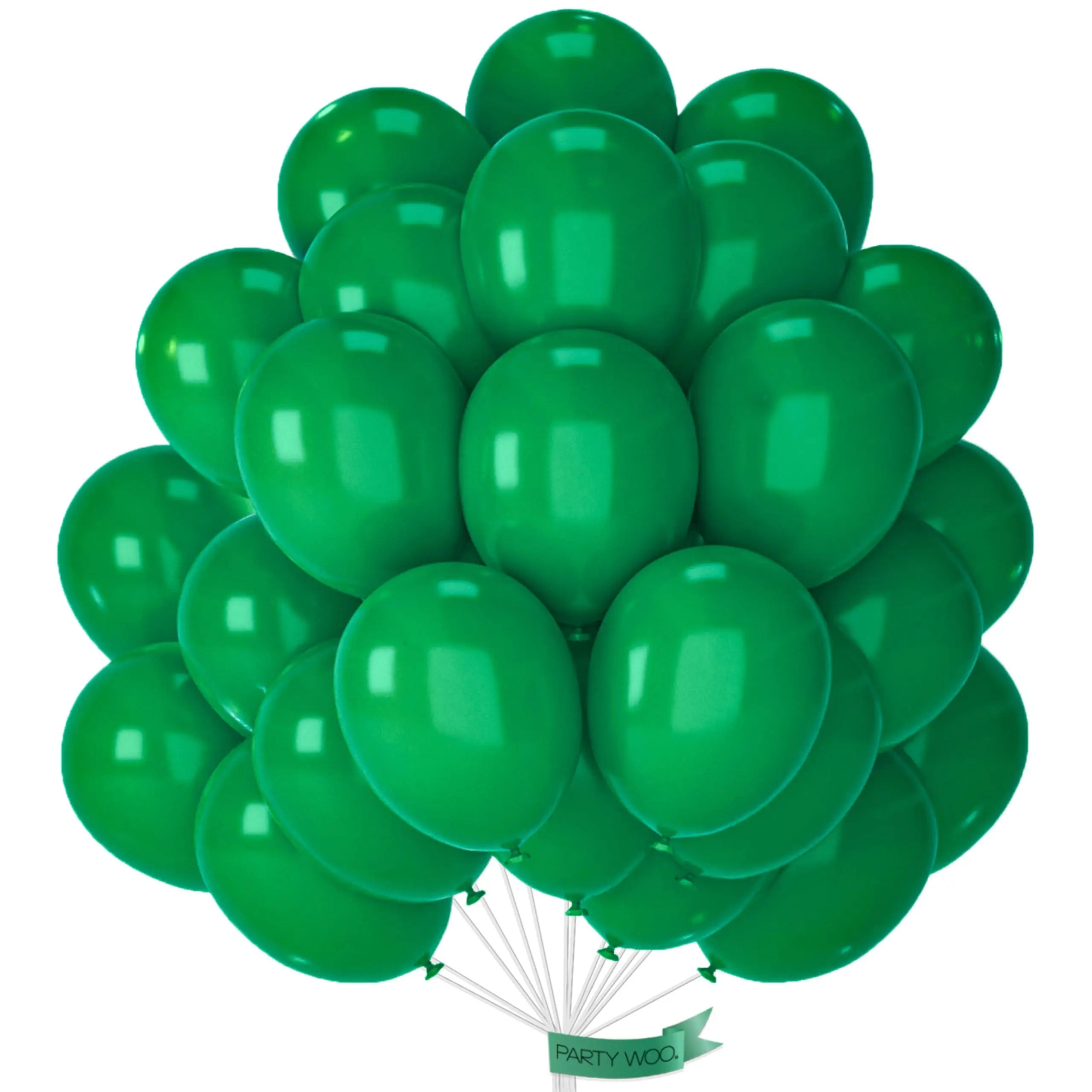 PartyWoo Thick Latex Round Float Dark Green Balloons, 50pcs 12-in (Full Longer Inflation Duration) for Wedding Boy Birthday Party Decorations Green-Y56