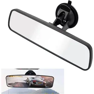 1 PC Rear View Mirror with Suction Cup, HD Car Rear View Mirror, ABS Adjustable Anti-glare Rear View Mirror for Most Cars SUVs Trucks Interior Mirror (White)