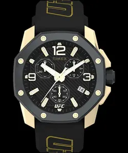 Timex UFC Legend Icon Men's Watch 45MM Case Chronograph Gold/Black Tone 100M WR
