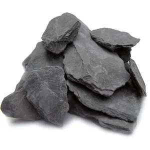 Grey Slate Rocks 1-3 Inch - USA Sourced for Aquariums, Terrariums, Reptile Habitats - Decorative Stones for Wargaming, Miniature Gardens, Mosaic Art - Natural Texture, Hand-Packed 5lbs flip  aquatics frog  terrarium