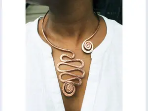Copper Open Collar Necklace for Women, Women's Copper Asymmetrical Collar Necklace, Hand Hammered Collar Necklace, Collar Statement Necklace