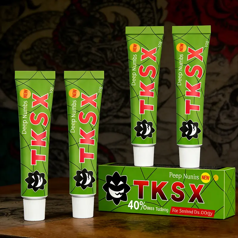 TKSX Tattoo Numbing Cream, Relief Cream for Laser Removal, Waxing, Eyebrow Threading, TKTX Tattoo External Cream (10g*4pcs)