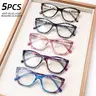 5 Pack Reading Glasses Women Blue Light Blocking Computer Readers Eyeglasses With Spring Hinge Anti Fatigue Floral Pattern Lightweight Daily Mix Color