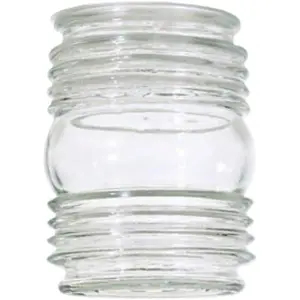 Clear Cylindrical Porch Glass Lampshade - 3-1/4-Inch Fitter Opening - 4.5 Inches Height - 3-3/4 Inches Width