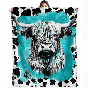 Highland Cow Blanket Farmhouse Cow Throw Blanket