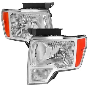 2009-2014 Ford F-150 Factory Style Headlights (Chrome Housing/Clear Lens) 2009-2014 Ford F-150 Factory Style Headlights (Chrome Housing/Clear Lens)