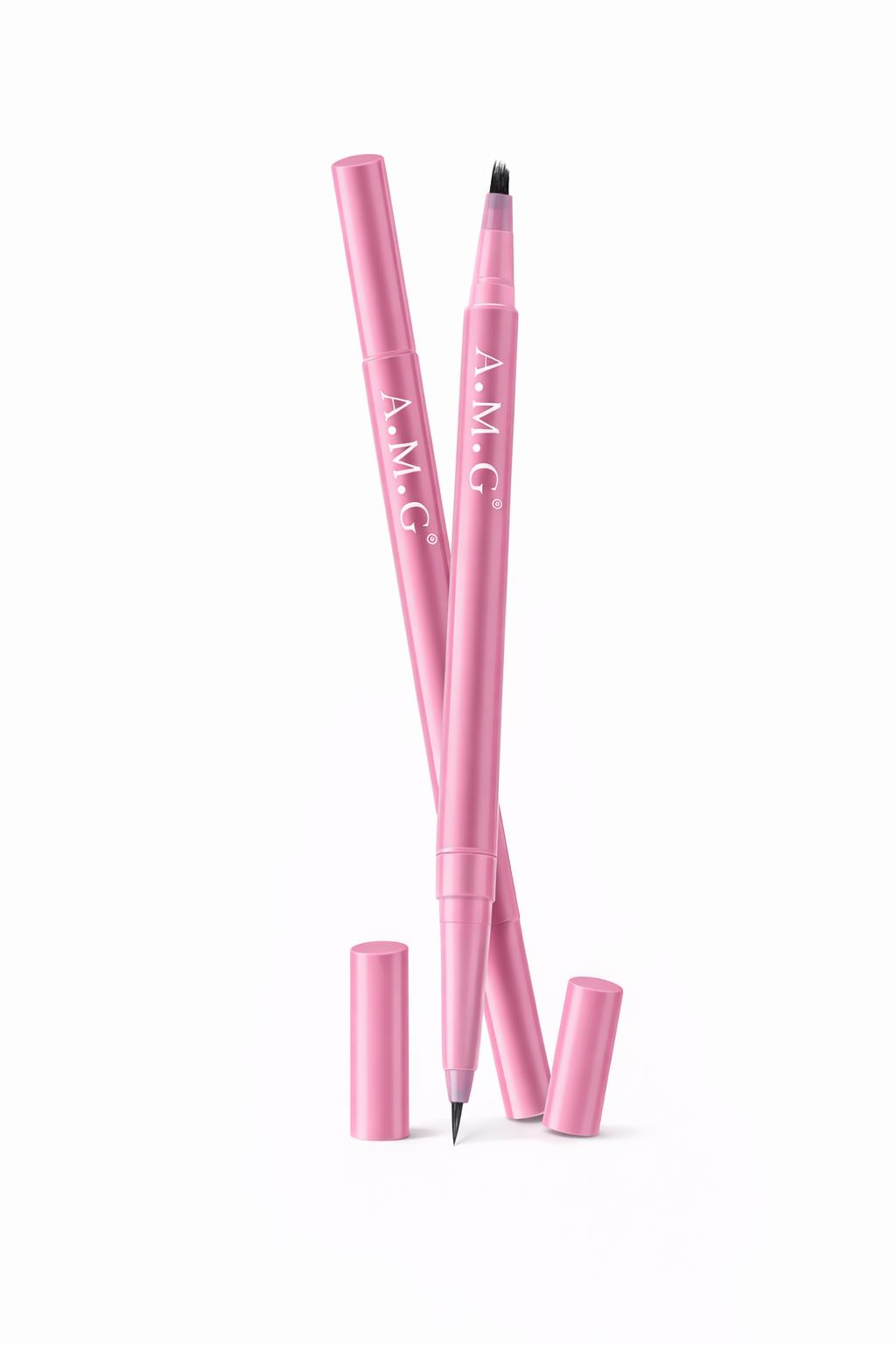 Dual-Ended Eyebrow Pen – 4D Fork Tip for Natural Hair-Like Strokes + Precision Brush Tip for Perfect Brows
