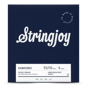 Stringjoy 55-110 Long Scale 4 String Signatures - Nickel Wound Bass Guitar Strings