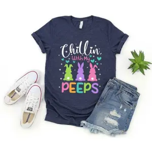 Chillin With My Peeps Shirts, Easter tShirt, Easter 2022 Shirt, Happy Easter, Family Easter t Shirt, Cute Easter Shirt, Gif