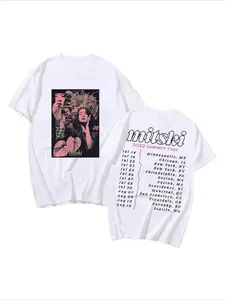 Mitski Laurel Hell Bury Me At Makeout Creek Pattern Music Artist Independent Music Becomes Cowboy No Man T-shirt Summer Men and Women Fashion Trend Loose Large Top Comfortable and Breathable Round Neck Pullover Short Sleeve Y2K