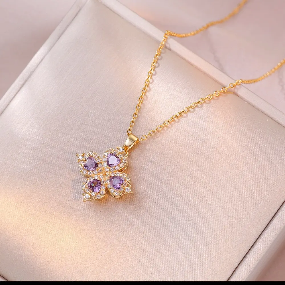 X3448 Purple Starry Necklace