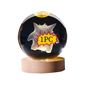 Phantom Glowing Cartoon Crystal Ball With Wooden Base, Light Projection for a Romantic Atmosphere, Soft Lighting, Powered by USB, Perfect for Bedrooms, Homes, Kids, Party Decorations, and Great as a Creative Gift for Kids summervibes