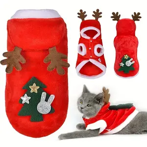Autumn Winter Christmas Pet Costume Two Color Cloak, Dog Transformation, Holiday Accessories, Festive Pet Clothing