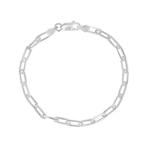 JTV Sterling Silver 3.8MM Paperclip Link Bracelet