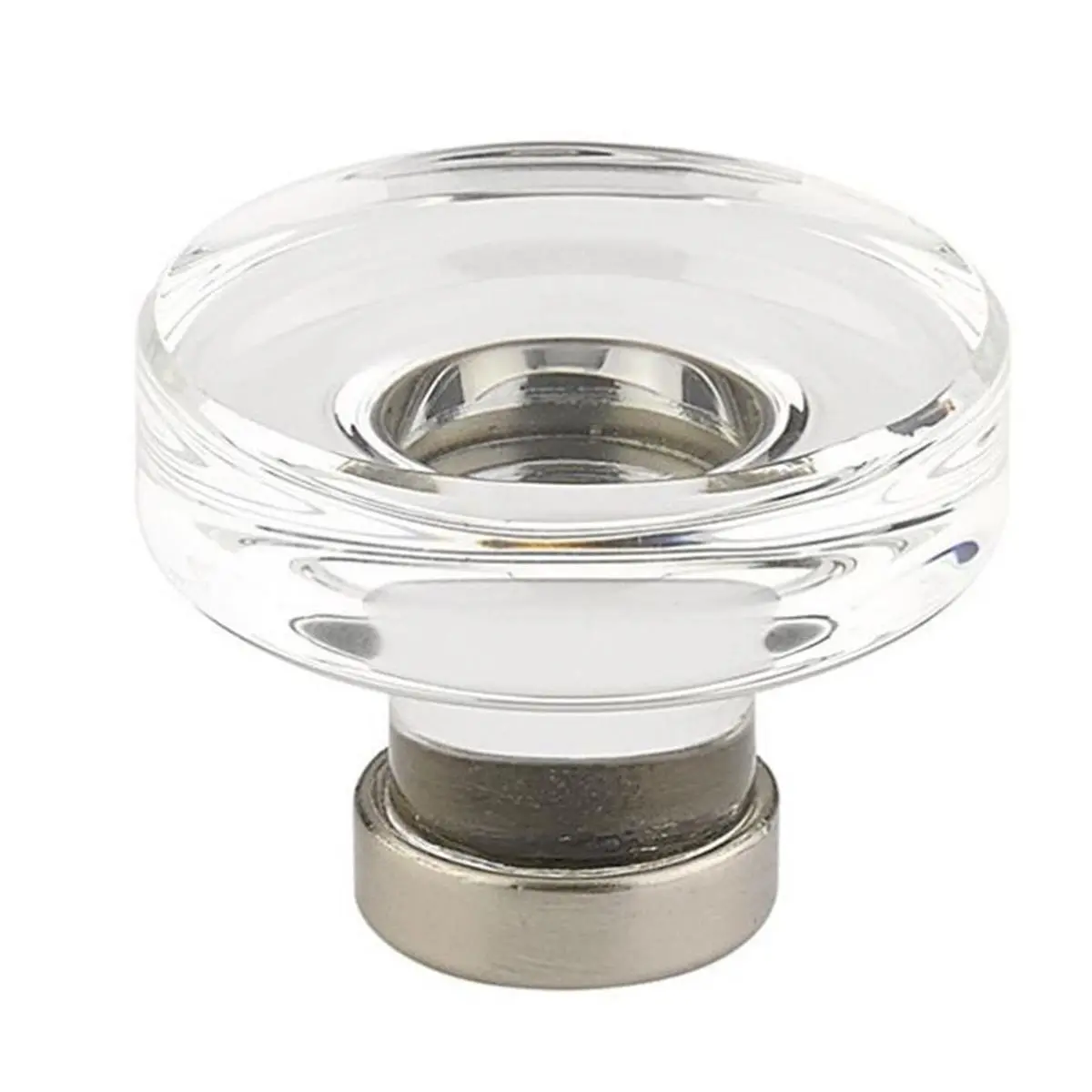 Emtek 86570US15 High Quality Crystal Doorknob, 1-3/4 in. Grayson Cabinet Knob with Satin Nickel & Brass Components