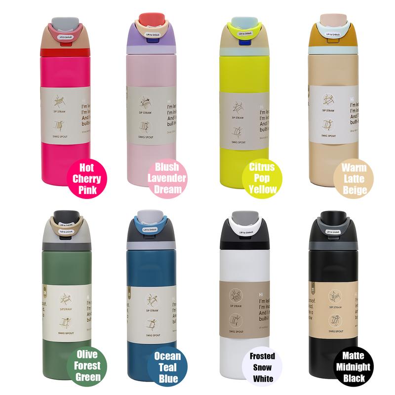 1Pc 19/24/32oz Vacuum Insulated Thermal Tumbler, Stainless Steel Tumbler, Flip Lid Coffee Cup, Keep Hot 12H/Cold 24H, Leakproof Travel Mug for Home Office Desk, Stylish Color Options, Insulat Cup for Indoor Use, Best Gift, Reusable Thermal Mug for Coffee