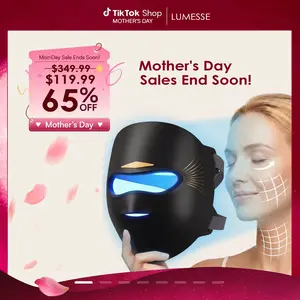 Lumesse LED Light Therapy Mask - 4 Light Modes with 850nm NIR, 2000mAh Rechargeable Facial Device for All Skin Types, Skin Repair, Even Tone, Home & Travel Skincare, Valentine's Day Gift