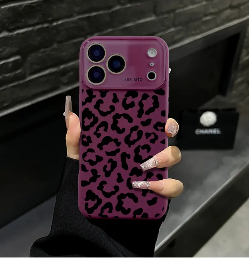 Wine Red Leopard Print Pattern Phone Case, Suitable for iPhone 18Pro ...