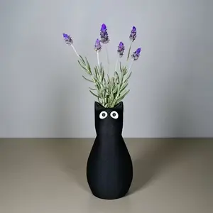 1p Cat-Shaped Planter with Drainage, Indoor Outdoor Decorative Pot, Home Balcony Furniture Decoration, Single Flower Pot Without Flowers