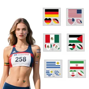Football Temporary Tattoos 48pcs, Waterproof Flag Face Stickers for Fans, Sweatproof Fake Tattoos for Game Day, Sports Party Supplies, Soccer Celebration Accessories tiktokshop spring glow up