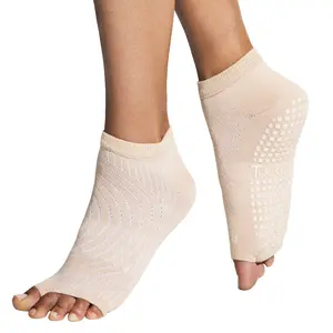 Anklet - Apricot Zen Grip Socks for barefoot workouts — Pilates, Barre, Yoga, Rebounding, Dance, Martial Arts, Acrobatic Sports — Non-Slip Grip Socks for Men + Women