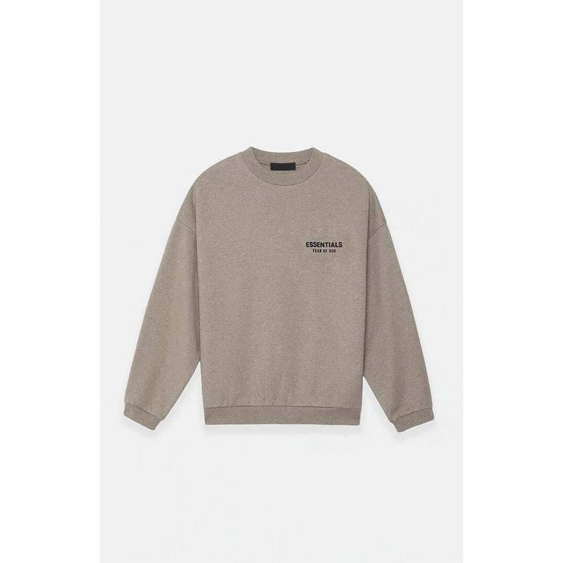 Fear of God ESSENTIALS Men's Heather Grey Fleece Crew Neck Sweatshirt
