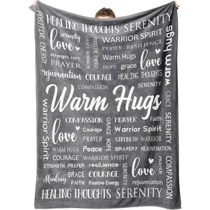 Warm Hugs Healing Blanket - Get Well Soon Gifts for Women Men, Cancer Care, Chemo, After Surgery, Thinking of You Gifts, Soft Throw Blanket 50"x60"