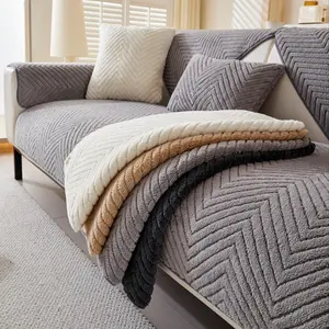 Thick Plush Multi-Color Sofa Cushion, Warm Non-Slip Sofa Cover, Dust-Proof and Sofa Protector, Universal Sofa Protector, Soft Sofa Protector