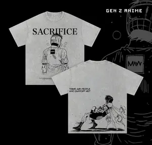 Makunouchi Ippo - Hajime no Ippo Anime Double Printed Vintage Washed Unisex Oversize Anime Manga Washed Heavyweight Cotton T-shirt, gifts For Anime Fan, Anime Lover