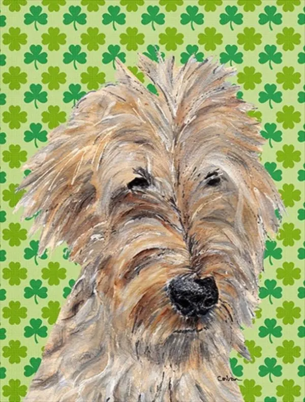 212 MAIN Goldendoodle St. Patrick's Irish Flag Garden Flag - 100% Polyester, 0.19 lbs, 11x0.01x15 in, Weatherproof Double-Sided Boating Accessory, Fade-Resistant Outdoor Decor