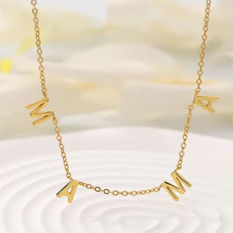Mother's Day Gift Elegant Letter Detail Pendant Necklace For Gift, Jewelry Gifts Stainless Steel Jewelry Initial Letter Necklace
