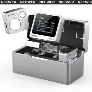 NEEWER CM31 Wireless Lavalier Microphone System, 8GB Storage 820ft/250m Omnidirectional Clip On Lapel Mobile Microphone Noise Cancellation Compatible with iPhone Android PC Laptop Camera