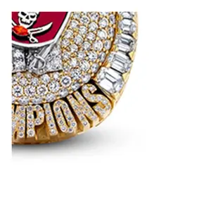 Megin D Luxury Zircon NL 2020 Tampa Buccan Super Brad Cup Champ Hip Hop Rings for Men Women Couple Football Fans Gift Jewelry