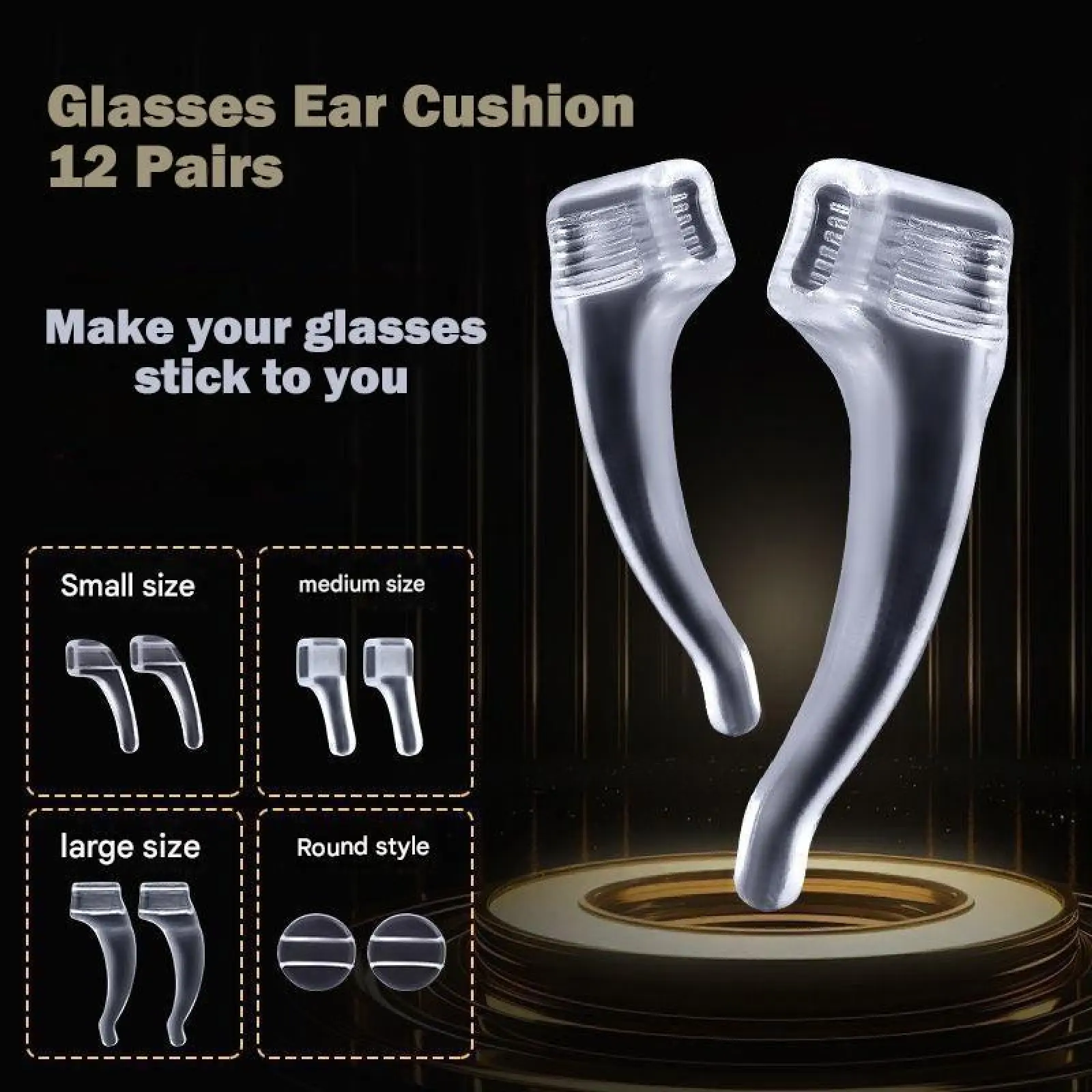 12 Pairs Silicone Glasses Ear Cushion,Glasses Anti-Slip Earmuffs,Ear Hooks,Ear Supports,Glasses Frame Accessories,Fixed Glasses Rope,Glasses Legs and Foot Covers.