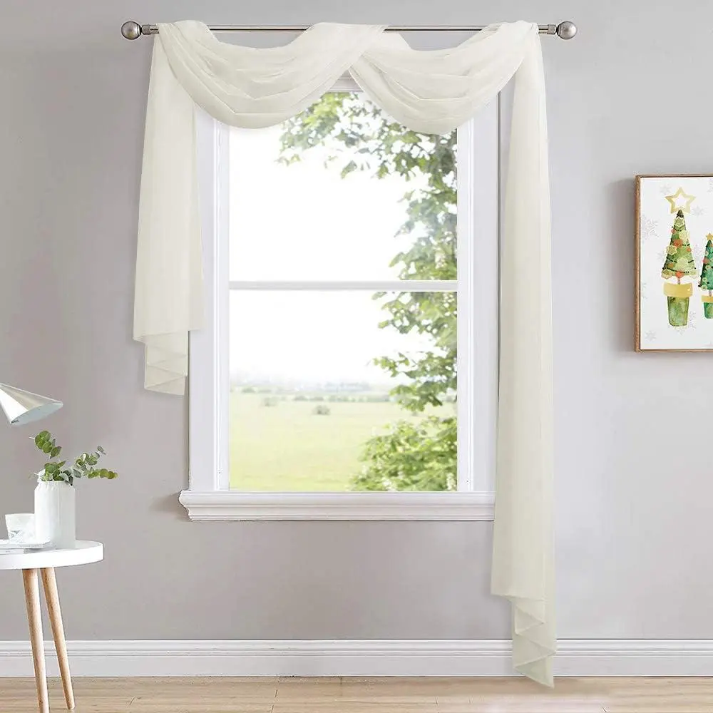 NICETOWN 1 Piece Bed Canopy Scarf Valances - Home Decoration Voile Scarf Valance Topper for Wedding, Party, Venue, Celebration Decoration, DIY