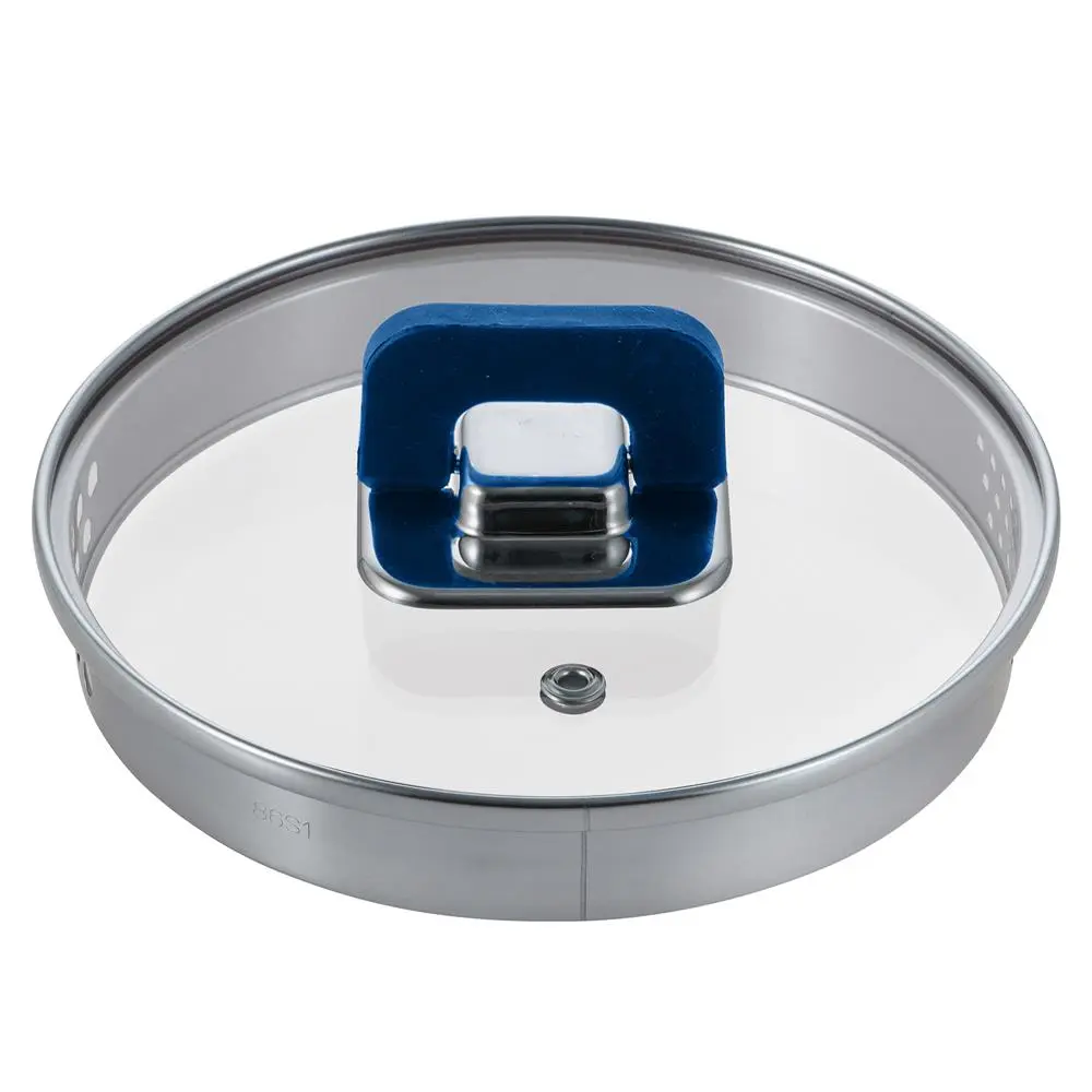 Lid for Saucepan Pot - Fits 6.3'' Pot | See-Through Tempered Glass Lids with Stainless Steel Rim & Foldable Knob - Oven & Dishwasher Safe - Kitchen Cookware Accessory
