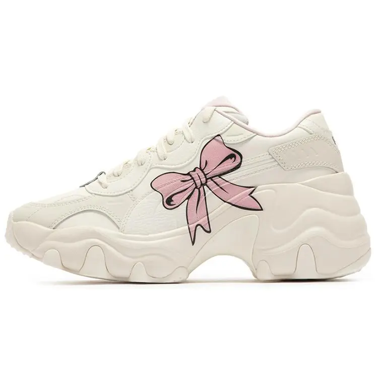 Women's Puma Pulsar Wedge Bow Low-Top Casual Sneaker Shoes - Pink Artistic Streetwear Shoes with Platform Thick Sole, Comfort, Cushioning, Durability