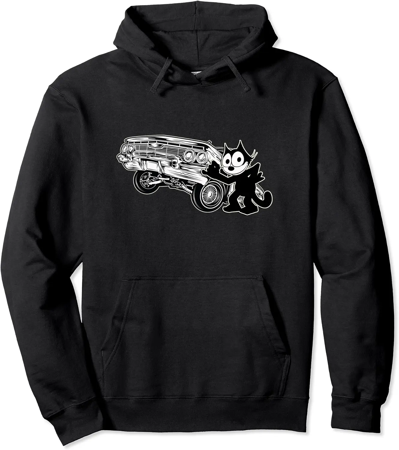Felix Cat Cartoon Lowrider Hydraulic Bounce Tilt Car Club Pullover Hoodie - Dilpreetka Shop 43B09Y3ZXJCD