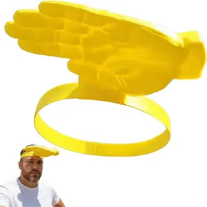 Funny Hand Shaped Sun Visor Headband,Yellow Hand Shaped Sun Visor Headband, Novelty Palm Sun Shade Headwear for Outdoor Hiking, Beach, Travel, Funny UV Protection Hat for Men Women