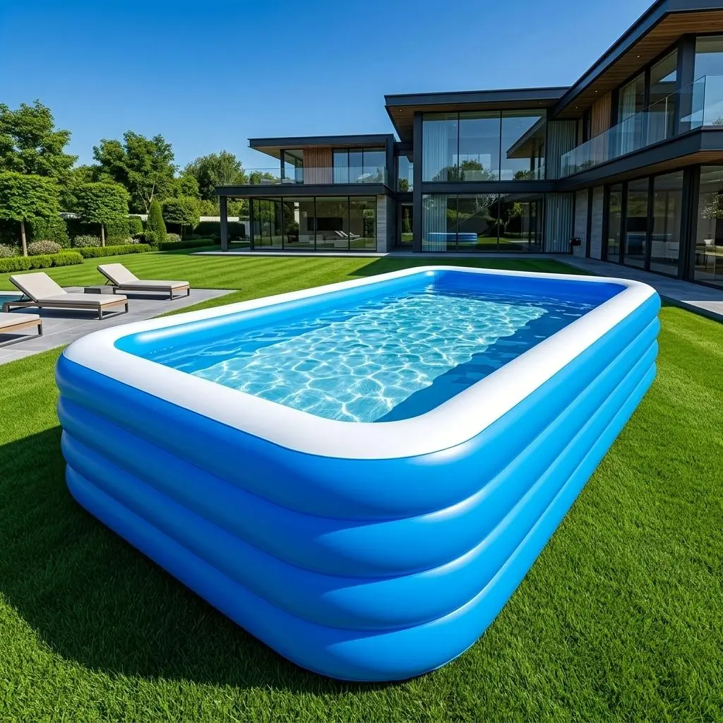 Extra-large, heightened inflatable swimming pool for home use; foldable, portable, and quick-release swimming pool; perfect for summer water parks; made of thickened, durable PVC material; a top choice for summer gifts.