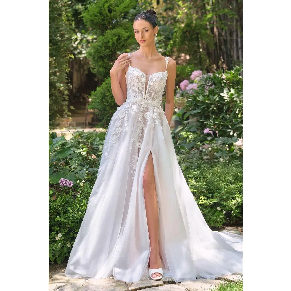 Andrea and Leo -WL063 Floral V-Neck Bridal Gown