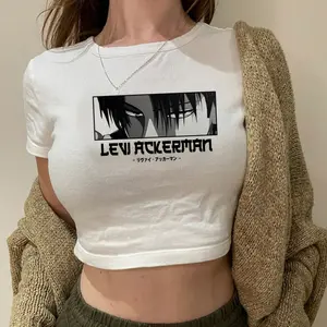 Shingeki No Kyojin crop top Streetwear corset Grunge 2025 2000s Slim Fit Cute teens clothes, Punk Goth T Shirts Y2k Style Clothes Emo Girls Streetwear 2000s Tops Anime Emo Oversized T-shirt Female, fairy grunge aesthetic Harajuku Goth sexy