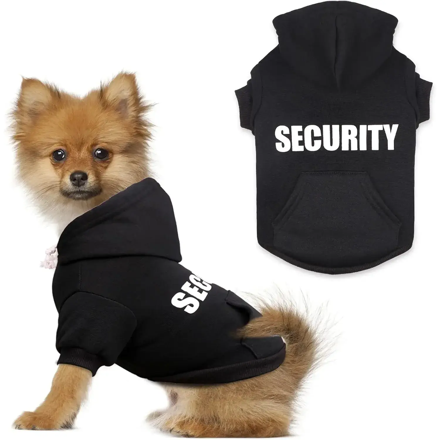 XS Fit 1-Piece Dog Hoodie for Small Dogs - Soft Brushed Fleece Warm Pet Sweater with Cute Pocket, Elastic Ribs, Security Design, Warmth Lock, Easy Cleaning, Machine Washable, Low-Temp Dry, Durable, Ideal for Outdoor Play, Holiday Gift, One-Piece