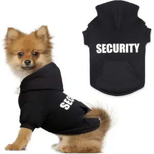 Dog Hoodie Security Dog Sweater Soft Brushed Fleece Pet Clothes Hoodie Sweatshirt with Pocket Sweaters for Small Dogs(XS)